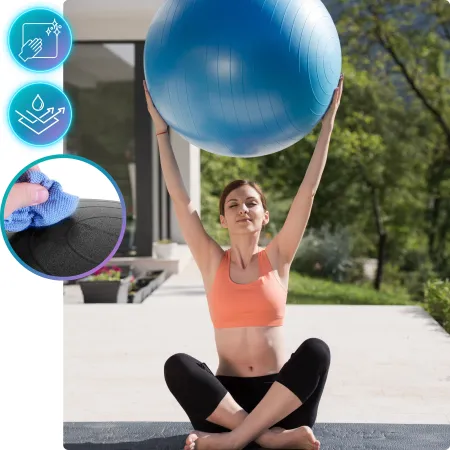 Piłka do ćwiczeń, PVC, 55-75 cm, niebieski