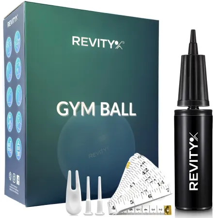 Piłka do ćwiczeń, PVC, 55-75 cm, niebieski