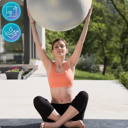 Piłka do ćwiczeń, PVC, 55-75 cm, szara