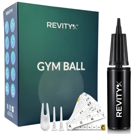 Piłka do ćwiczeń, PVC, 55-75 cm, szara