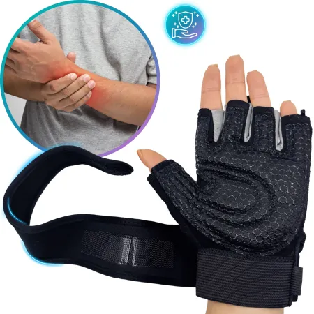 Rękawiczki treningowe z usztywniaczem nadgarstka 2 w 1, rozmiar S