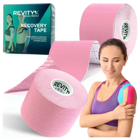 Taśma kinezjologiczna Recovery, 5cm x 5m, jasnyróżowy