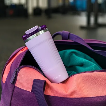 Kubek termiczny, bidon ze słomką ze stali nierdzewnej, lawendowy świt, 600 ml