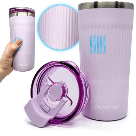 Kubek termiczny, bidon ze słomką ze stali nierdzewnej, lawendowy świt, 600 ml