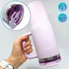 Kubek termiczny, bidon ze słomką i uchwytem ze stali nierdzewnej, lawendowy świt, 900 ml