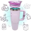 Kubek termiczny, bidon ze słomką i uchwytem ze stali nierdzewnej, lawendowy świt, 900 ml