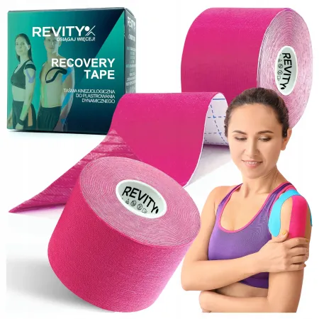 Taśma kinezjologiczna Recovery, 5cm x 5m, różowy