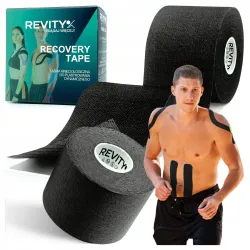 Taśma kinezjologiczna Recovery, 5cm x 5m, czarny