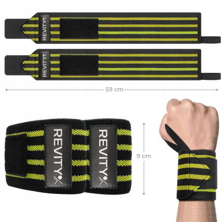 Hero Wraps, usztywniacz nadgarstka 2 szt., żółty 8x60 cm