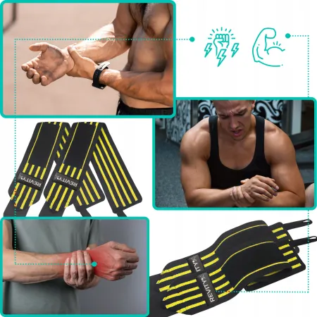 Hero Wraps, usztywniacz nadgarstka 2 szt., żółty 8x60 cm