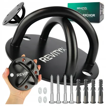 Hak do pasów do ćwiczeń Gravity Anchor, 250 kg, 12x7, czarny