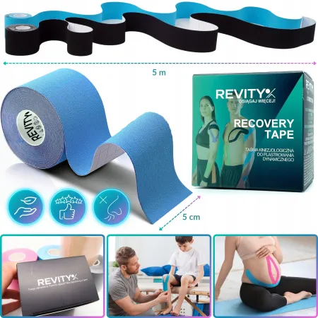 Taśma kinezjologiczna Recovery, 5cm x 5m, beżowy