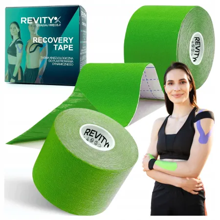 Taśma kinezjologiczna Recovery, 5cm x 5m, zielony