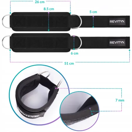 Paski do kostek do wyciągu zestaw 2 szt., czarny