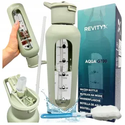 Szklana butelka na wodę z dziubkiem, zielona, 700 ml