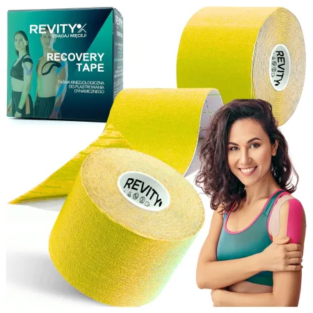 Taśma kinezjologiczna Recovery, 5cm x 5m, żółty