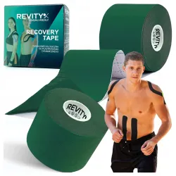 Taśma kinezjologiczna Recovery, 5cm x 5m, ciemny zielony