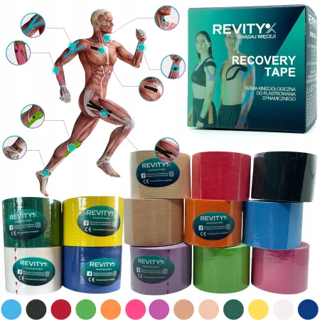 Taśma kinezjologiczna Recovery, 5cm x 5m, ciemny zielony