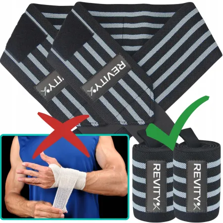 Hero Wraps, usztywniacz nadgarstka 2 szt., szary 8x60 cm