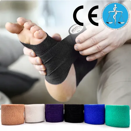 Bandaż kohezyjny elastyczny, czarny, 4.5m x 5cm