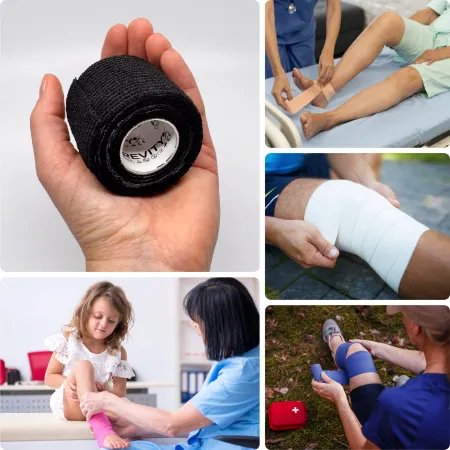 Bandaż kohezyjny elastyczny, czarny, 4.5m x 5cm