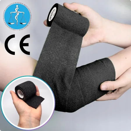 Bandaż kohezyjny elastyczny, czarny, 4.5m x 5cm