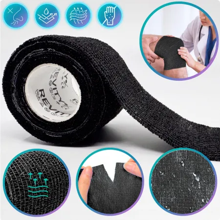 Bandaż kohezyjny elastyczny, czarny, 4.5m x 5cm