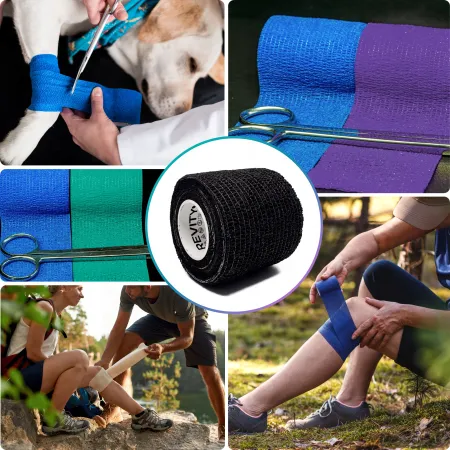 Bandaż kohezyjny elastyczny, czarny, 4.5m x 5cm