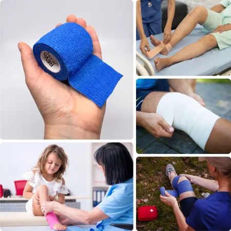 Bandaż kohezyjny elastyczny, niebieski, 4.5m x 5cm