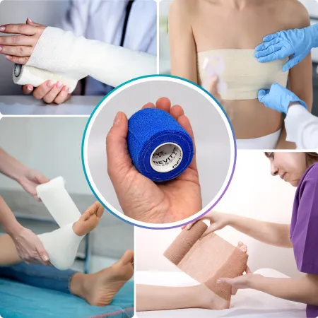 Bandaż kohezyjny elastyczny, niebieski, 4.5m x 5cm