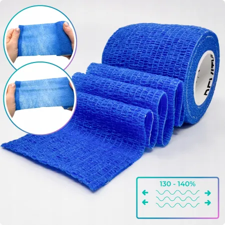 Bandaż kohezyjny elastyczny, niebieski, 4.5m x 5cm
