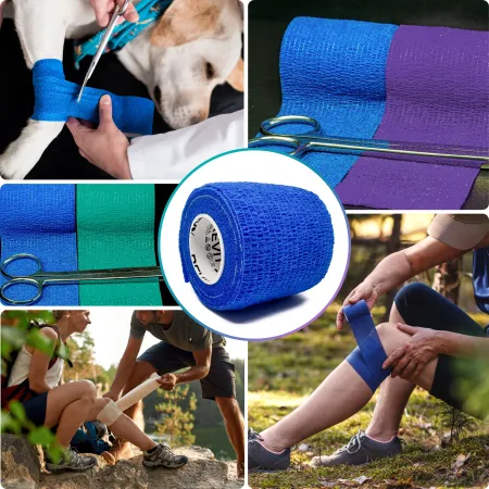 Bandaż kohezyjny elastyczny, niebieski, 4.5m x 5cm