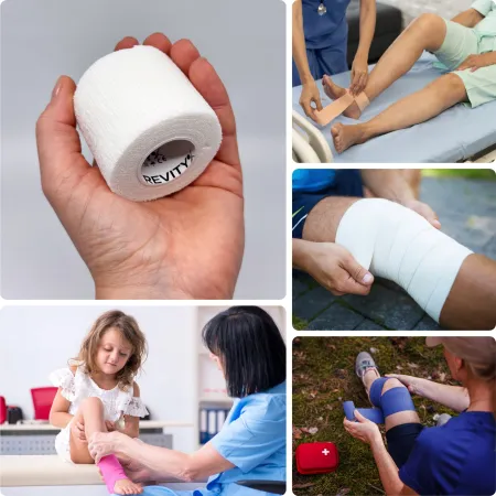 Bandaż kohezyjny elastyczny, biały, 4.5m x 5cm