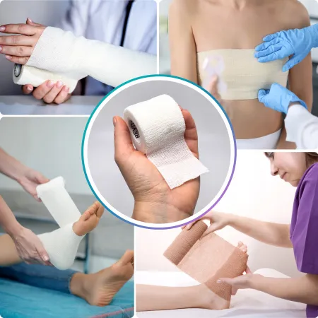Bandaż kohezyjny elastyczny, biały, 4.5m x 5cm