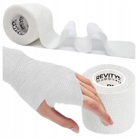 Bandaż kohezyjny elastyczny, biały, 4.5m x 5cm