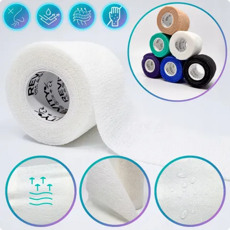 Bandaż kohezyjny elastyczny, biały, 4.5m x 5cm