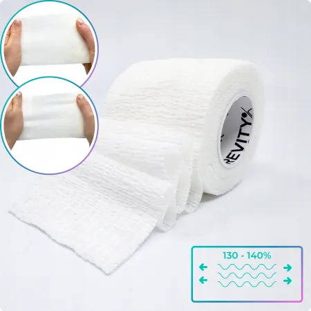 Bandaż kohezyjny elastyczny, biały, 4.5m x 5cm