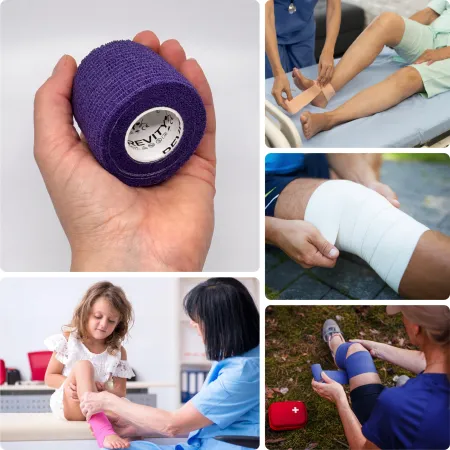 Bandaż kohezyjny elastyczny, fioletowy, 4.5m x 5cm