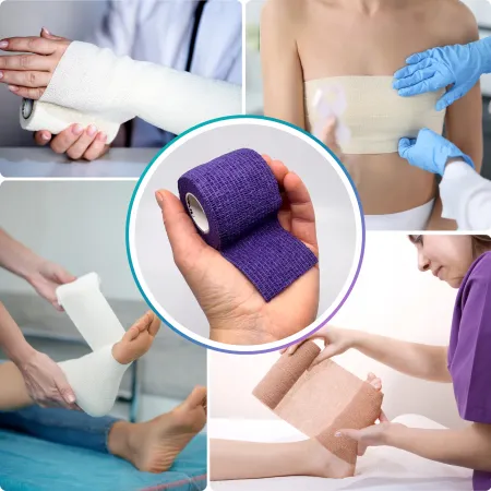 Bandaż kohezyjny elastyczny, fioletowy, 4.5m x 5cm