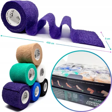 Bandaż kohezyjny elastyczny, fioletowy, 4.5m x 5cm