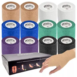 Bandaż kohezyjny elastyczny, 12 szt. mix, 4.5m x 5cm