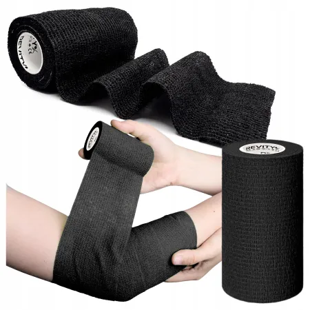 Bandaż kohezyjny elastyczny, czarny, 4.5m x 10cm