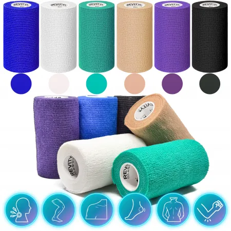 Bandaż kohezyjny elastyczny, czarny, 4.5m x 10cm