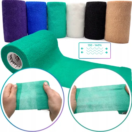 Bandaż kohezyjny elastyczny, zielony, 4.5m x 10cm