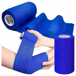 Bandaż kohezyjny elastyczny, niebieski/blue, 4.5m x 10cm