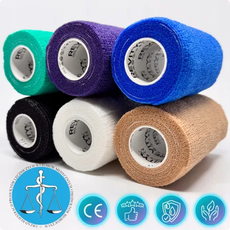 Bandaż kohezyjny elastyczny, niebieski/blue, 4.5m x 10cm