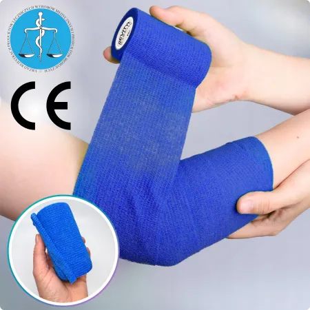 Bandaż kohezyjny elastyczny, niebieski/blue, 4.5m x 10cm