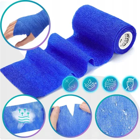 Bandaż kohezyjny elastyczny, niebieski/blue, 4.5m x 10cm