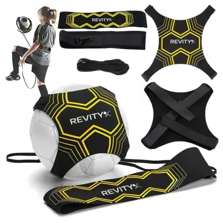 Pas biodrowy z linką do ćwiczeń piłki nożnej, 2m, czarny-żółty