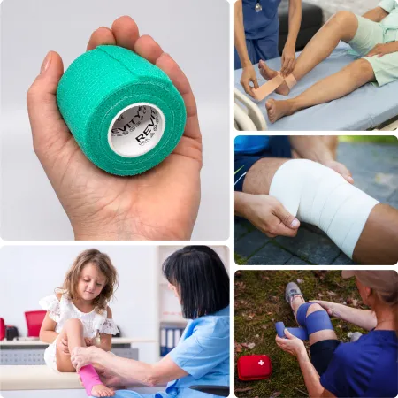 Bandaż kohezyjny elastyczny, zielony, 4.5m x 5cm